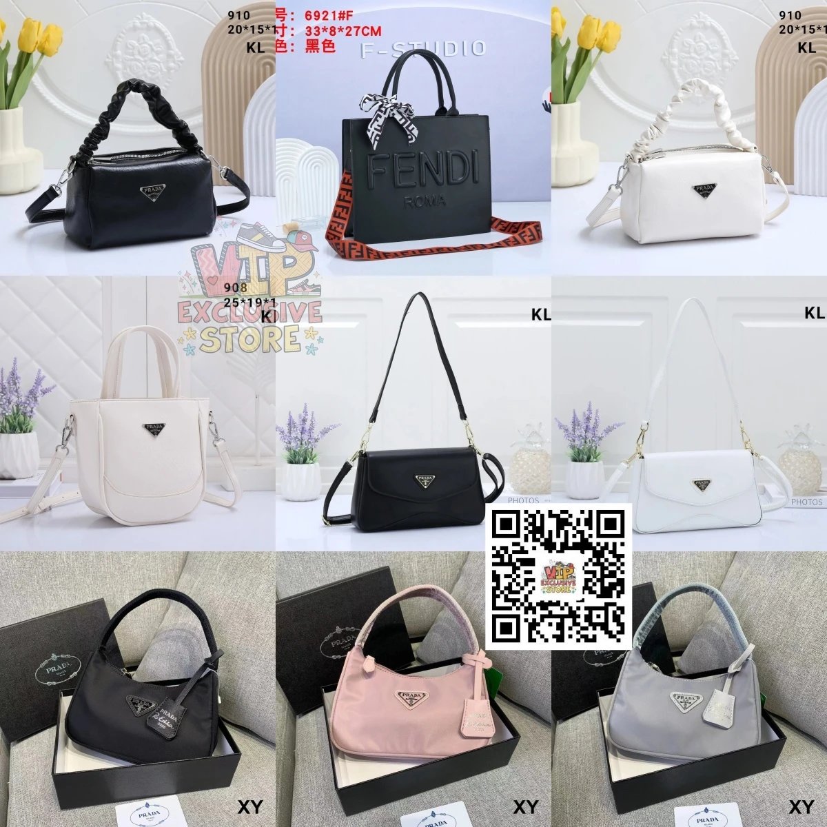 Prada Re-Edition 2000 / Fendi Roma Tote / Prada Cleo Bag [37 styles]