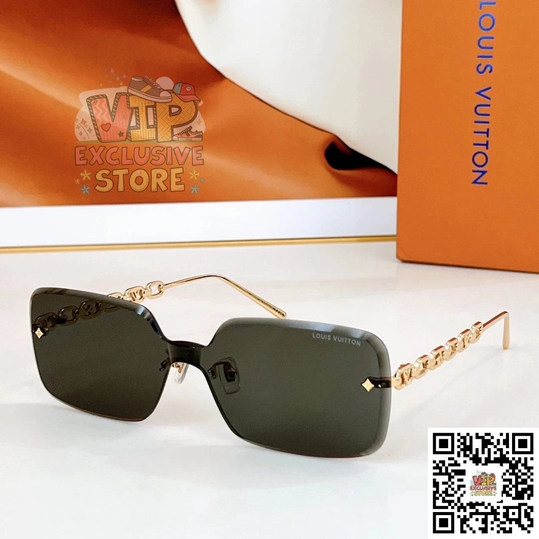 Louis Vuitton Chain Rimless Gradient Pink Purple Sunglasses - 3
