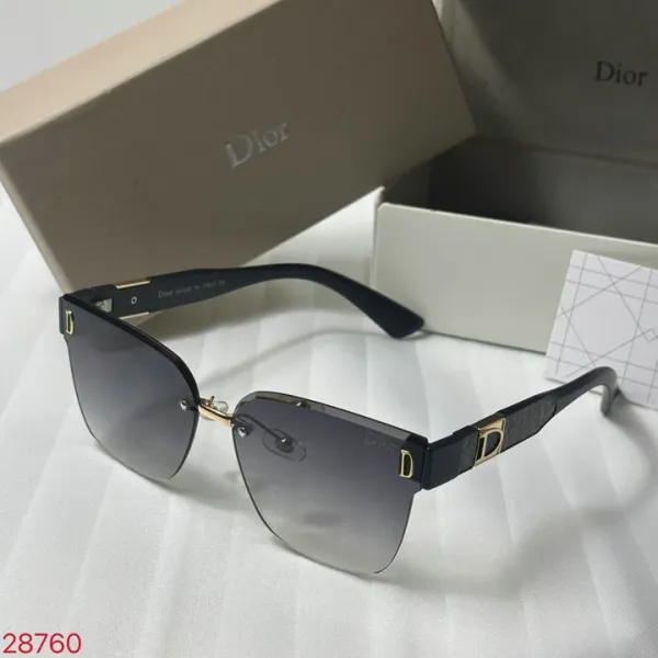 Miu Miu Gradient Green Gold-Trimmed Rimless Sunglasses - 12