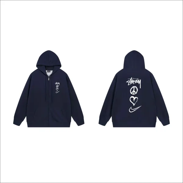 Stussy Graphic Zip-Up Hoodie White - 12