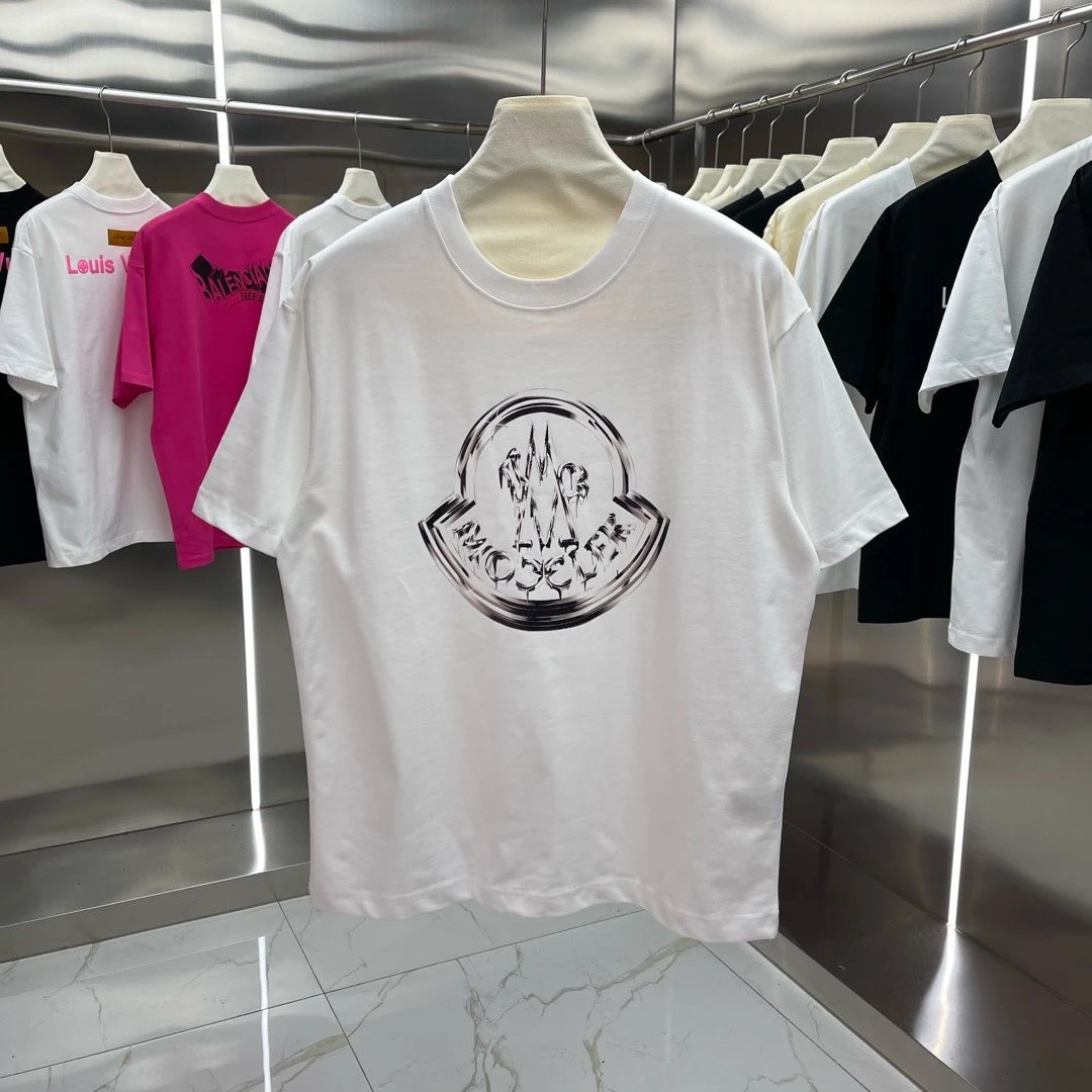 Moncler Chrome Logo Tee White