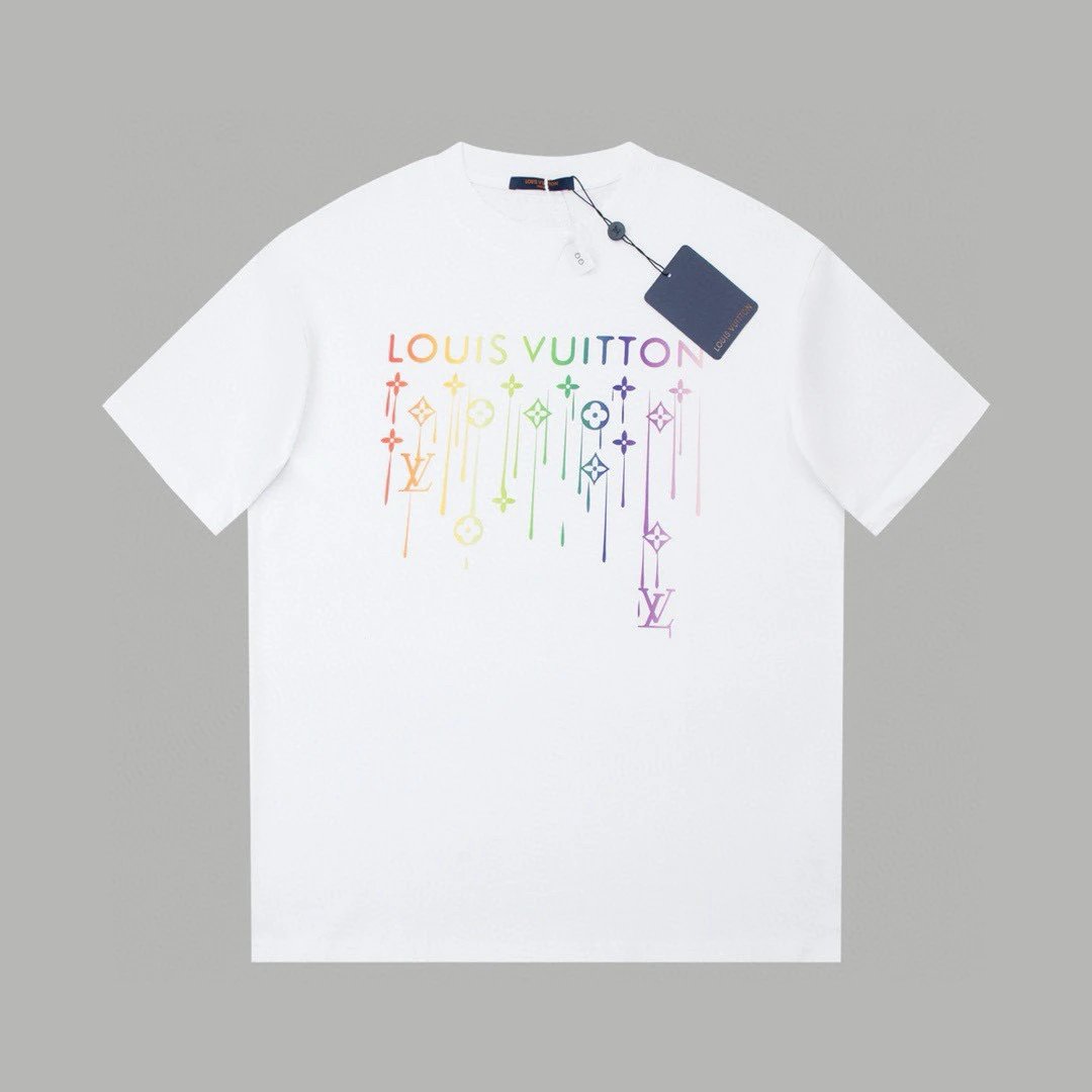 Louis Vuitton Rainbow Monogram Drip Tee White