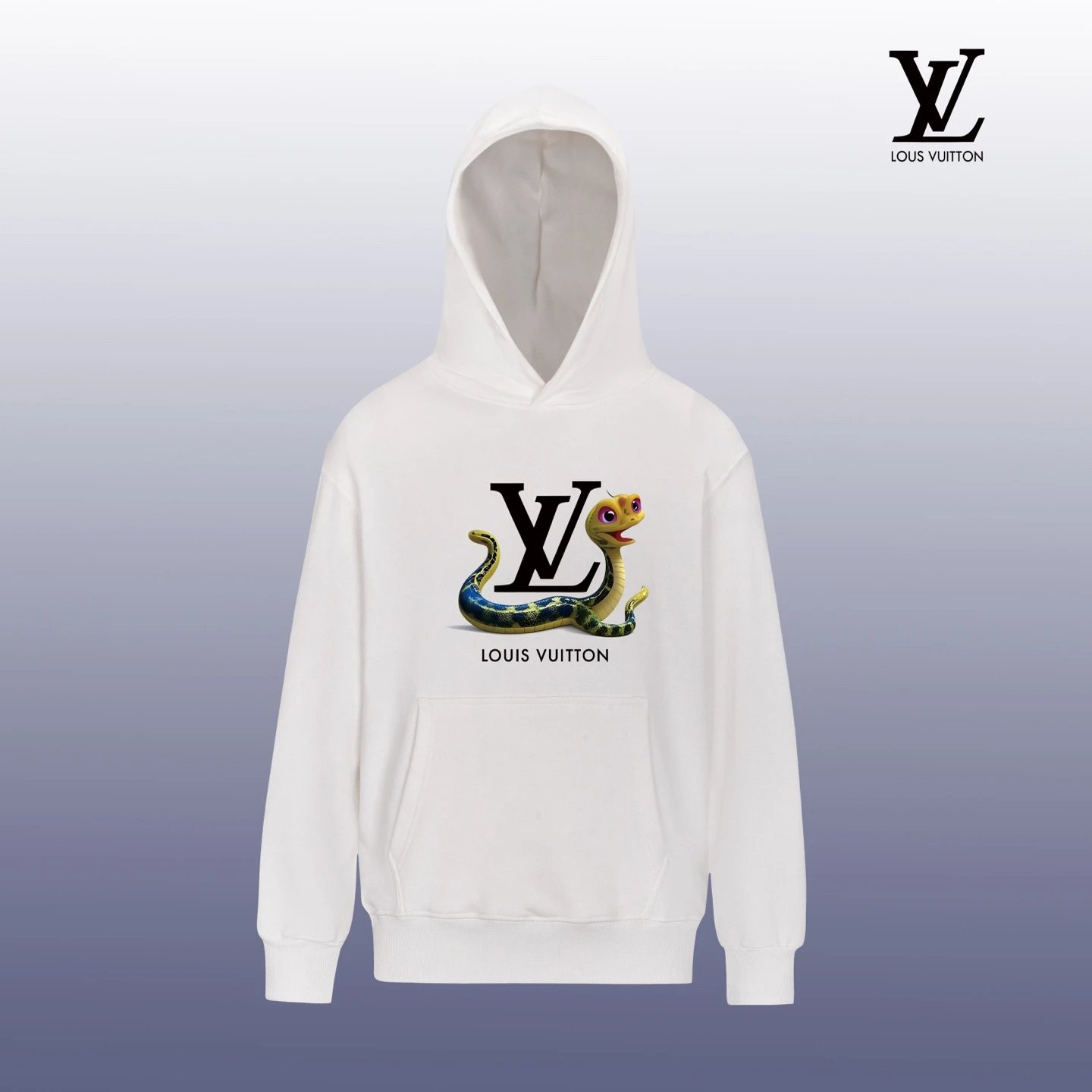 Louis Vuitton Snake Print Hoodie Black - 11