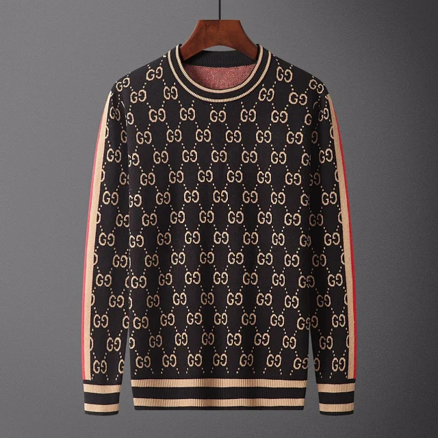 Gucci Knitwear Crew-Neck GG Logo Knit Sweater product detail image 4