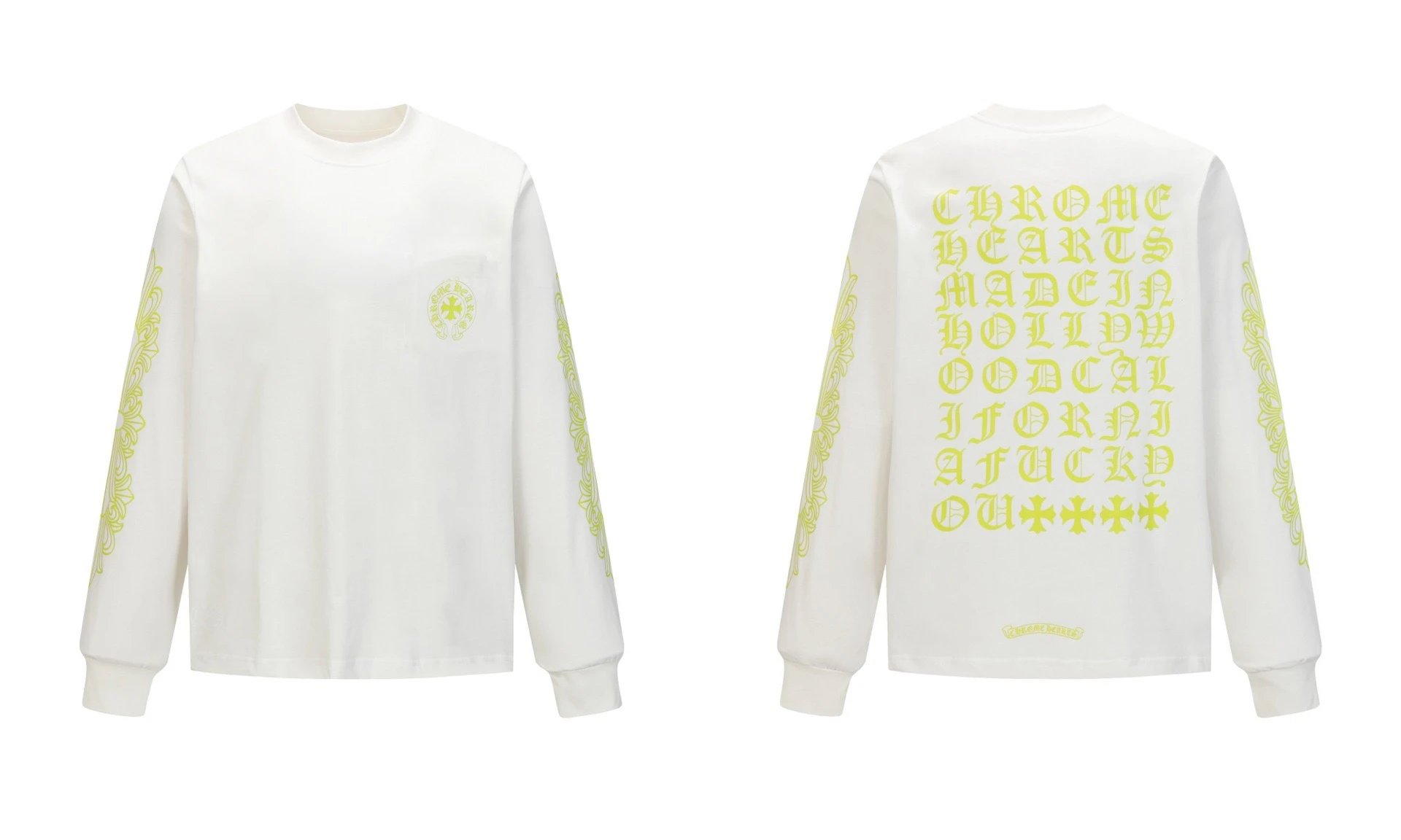 Chrome Hearts Long Sleeve Tee White Neon