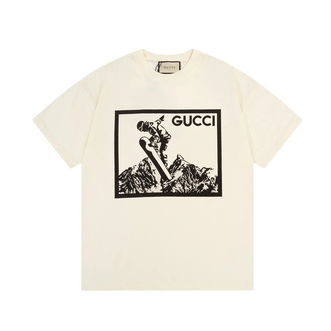 Gucci Snowboarder Box Print Tee Cream