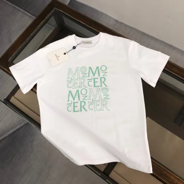 Moncler Logo Print White T-Shirt - 1