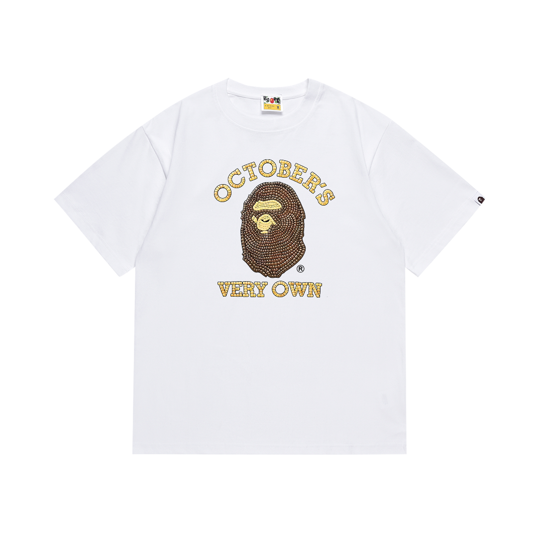 A Bathing Ape Face Graphic White T-Shirt - 8