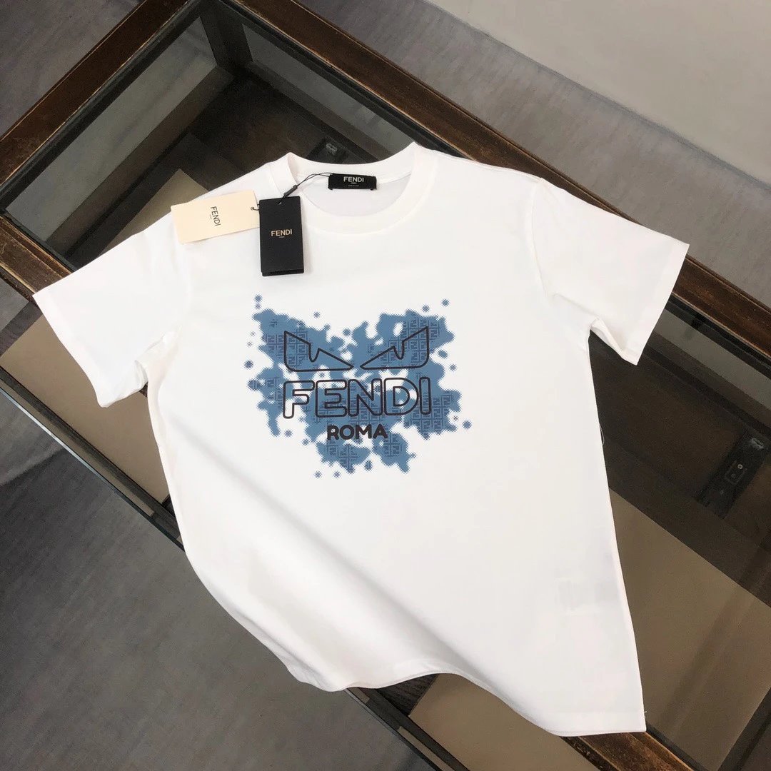 Fendi Monster Eyes Roma Pixel Splatter Tee White