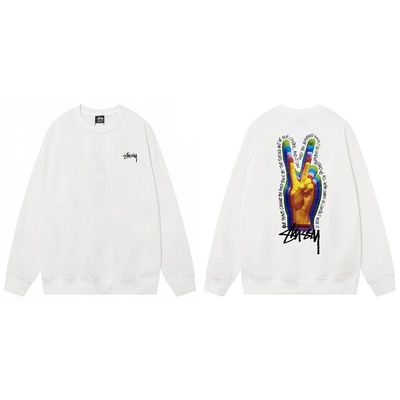 Stussy Peace Hand Sweatshirt White