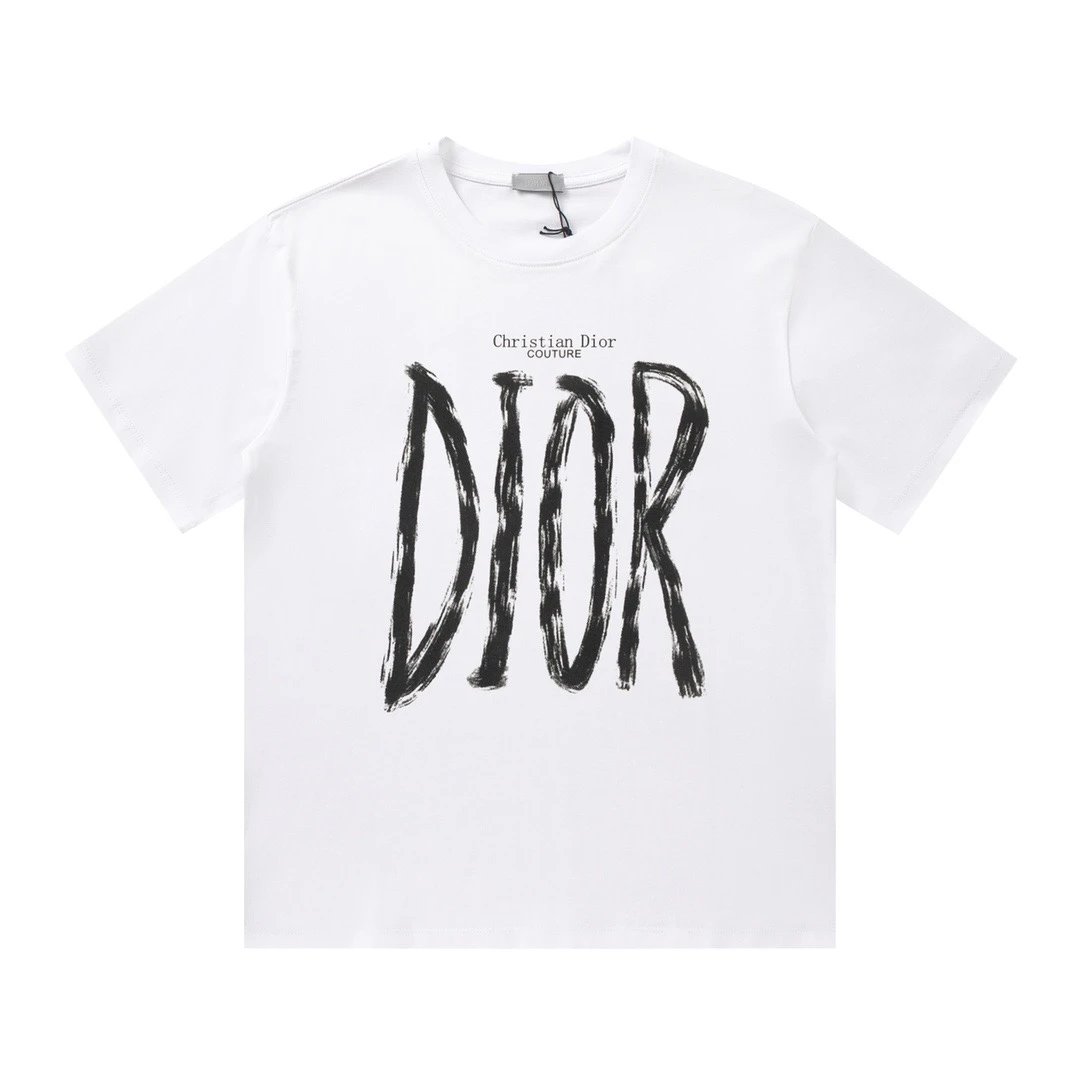 Christian Dior Couture Brushstroke Logo Tee White