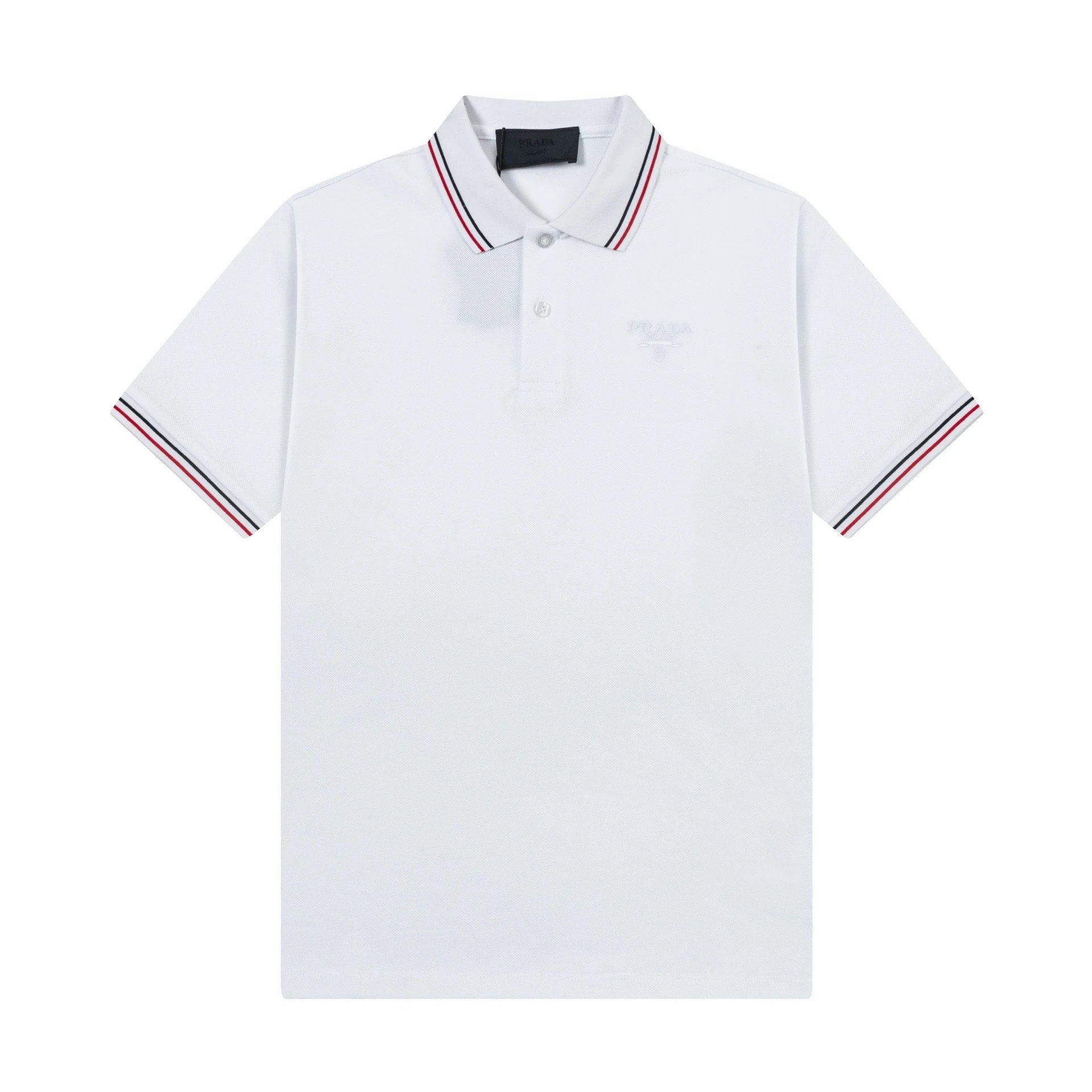 Prada Colorblock Polo Shirt Grey White