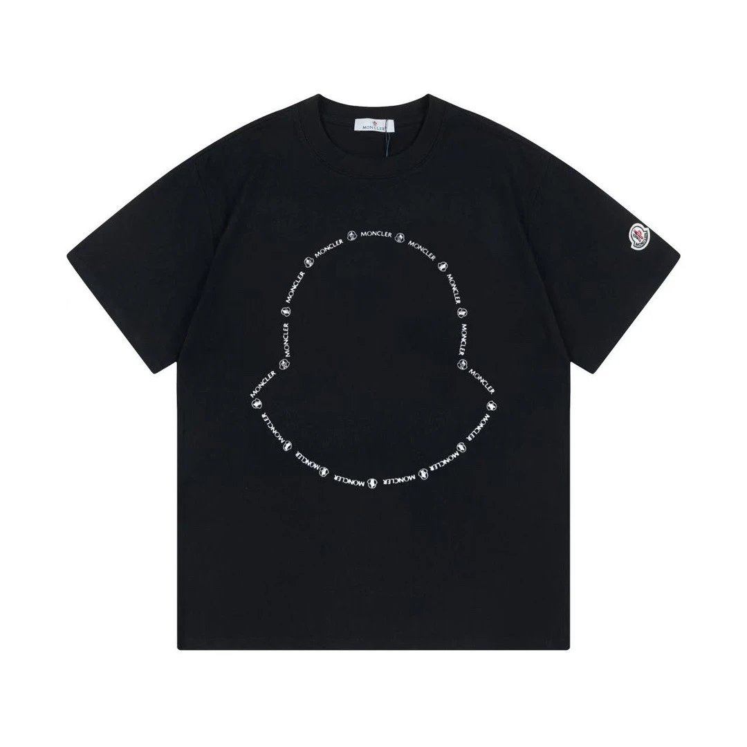 Moncler Repeat Logo Circle Tee Black
