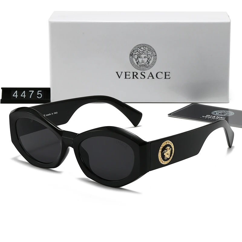 Versace VE3162 Rimless Square Sunglasses Gold Black Blue