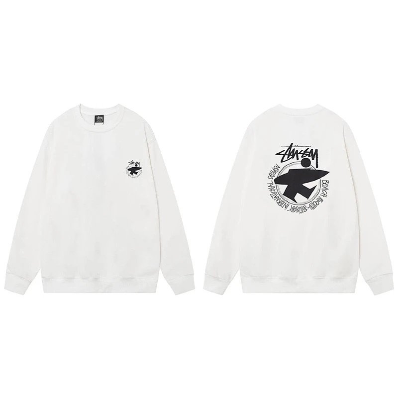 Stussy Logo Crewneck Sweatshirt White