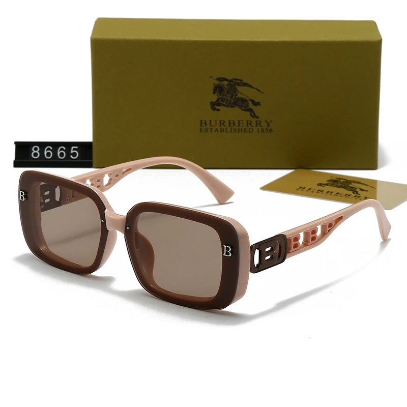 Burberry BE5109 Square Sunglasses Transparent Beige Frame Purple Pink Gradient Lens