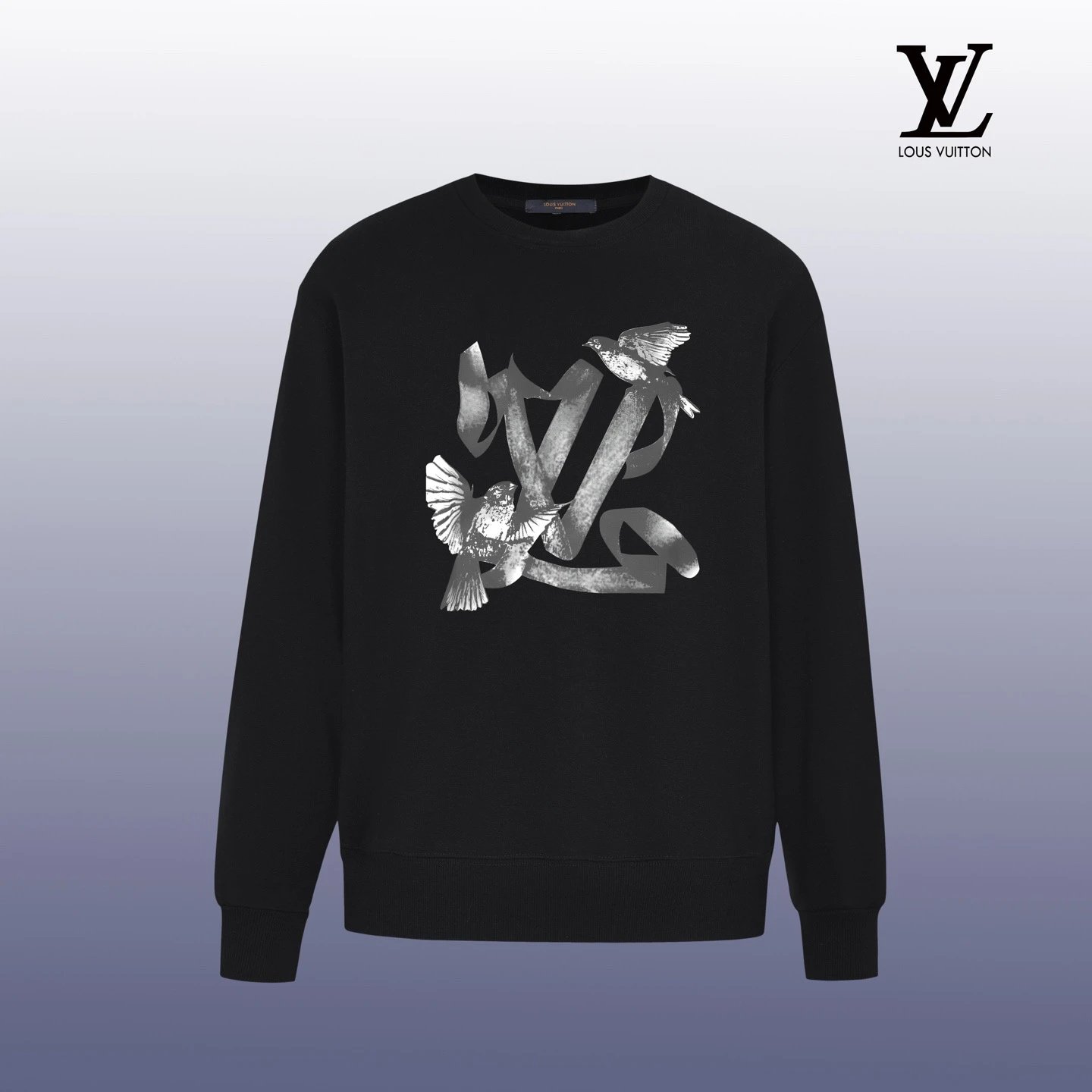 Louis Vuitton Tie-Dye LV Logo Black Sweatshirt Sweater - 10