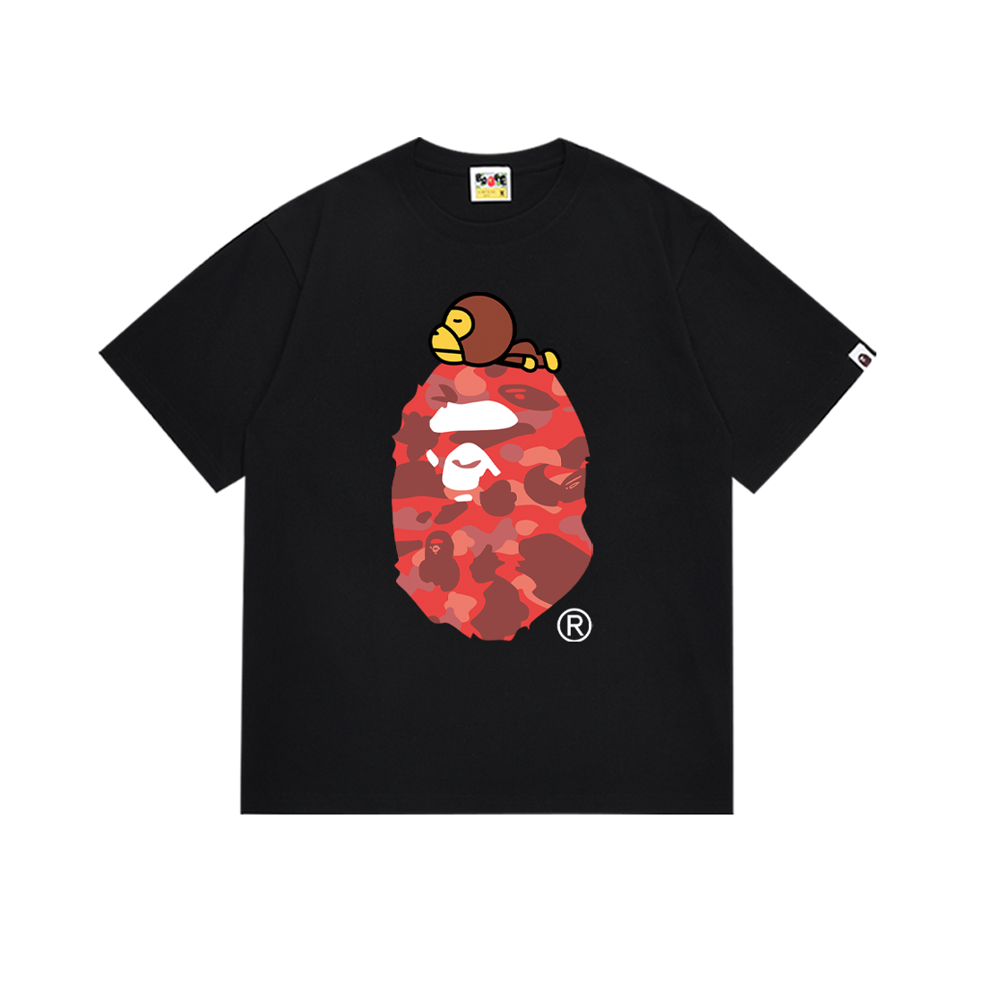 BAPE Milo On Big Ape Head Tee Red Camo Black