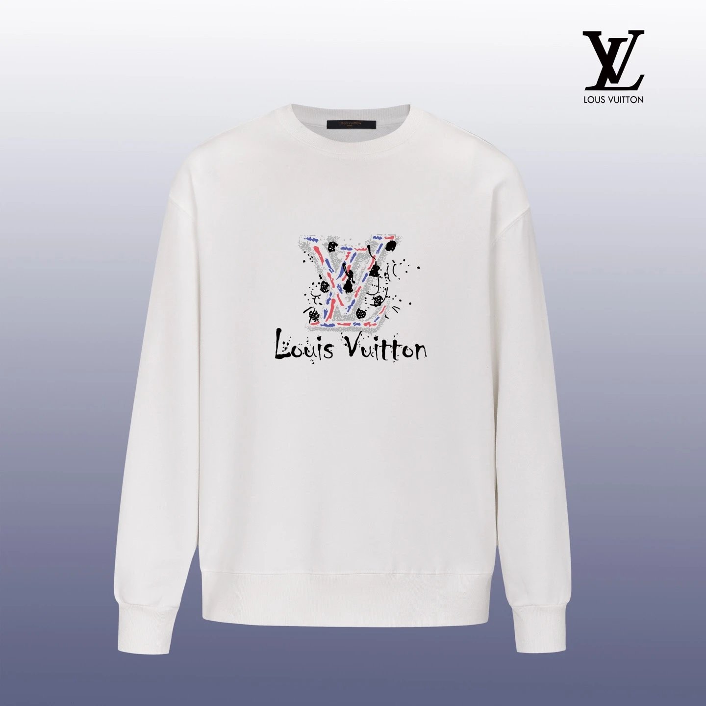 Louis Vuitton Tie-Dye LV Logo Black Sweatshirt Sweater - 5