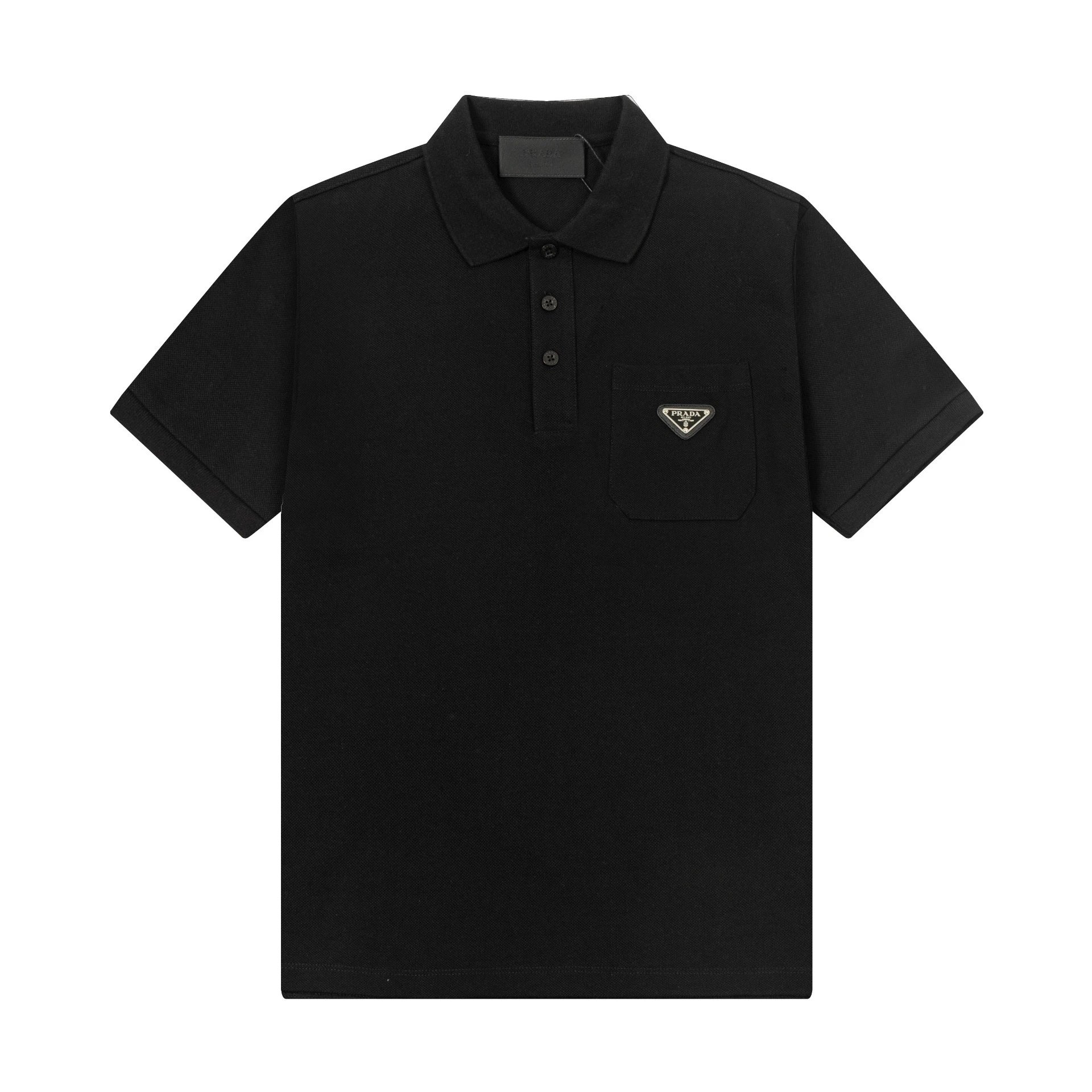 Prada Stripe Tipped Polo Shirt White