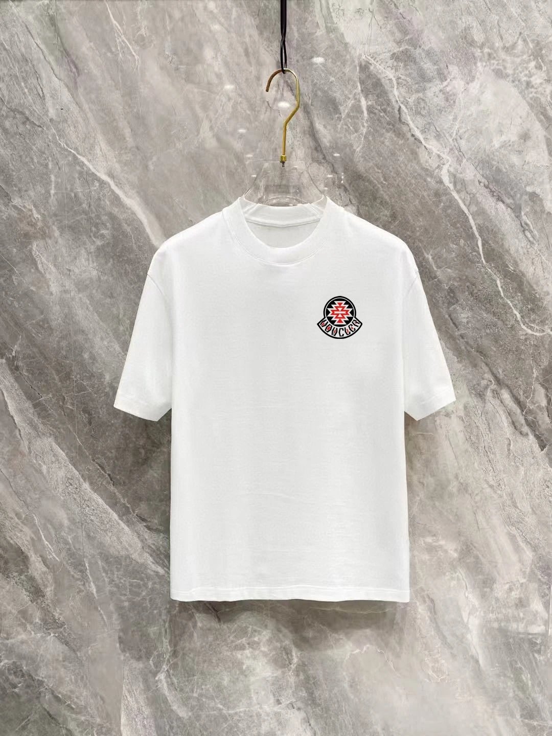 Moncler Aztec Badge Logo Tee White
