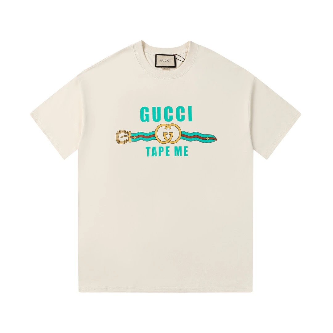 Gucci Tape Me Belt Graphic Tee Cream