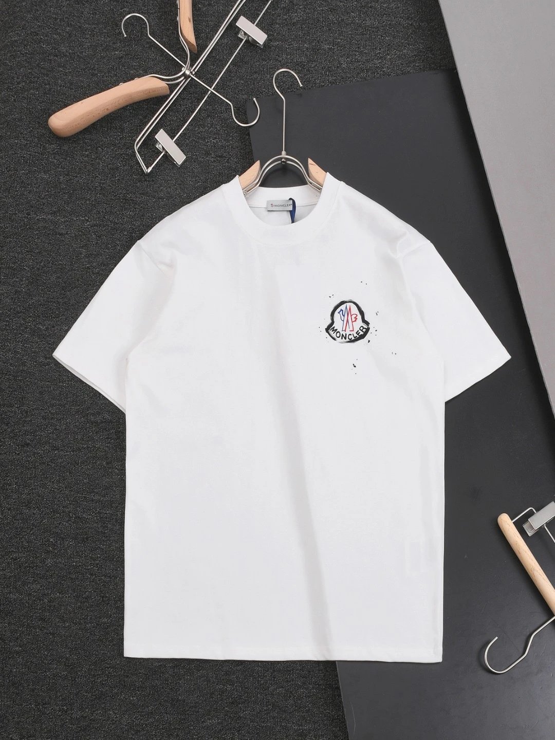 Moncler Paint Splash Badge Logo Tee White