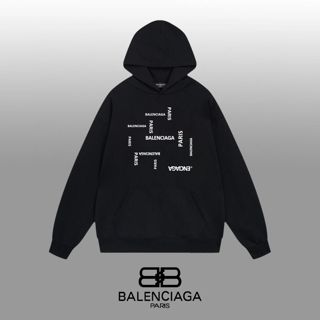 Balenciaga BB Logo Graphic Hoodie White - 5