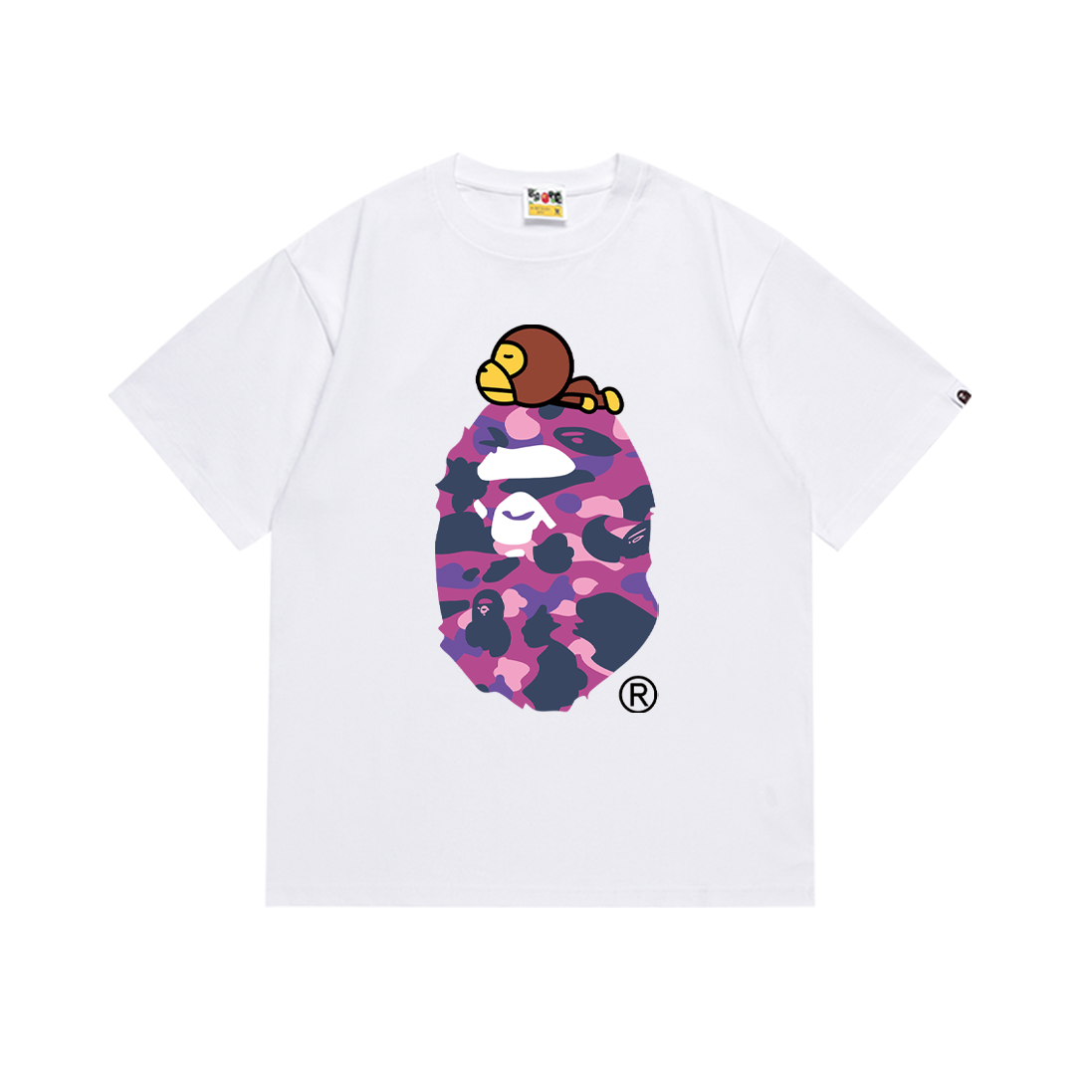 BAPE Milo On Big Ape Head Tee Pink Camo White