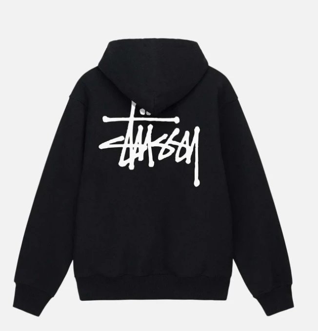 Stussy Basic Stock Logo Hoodie Black