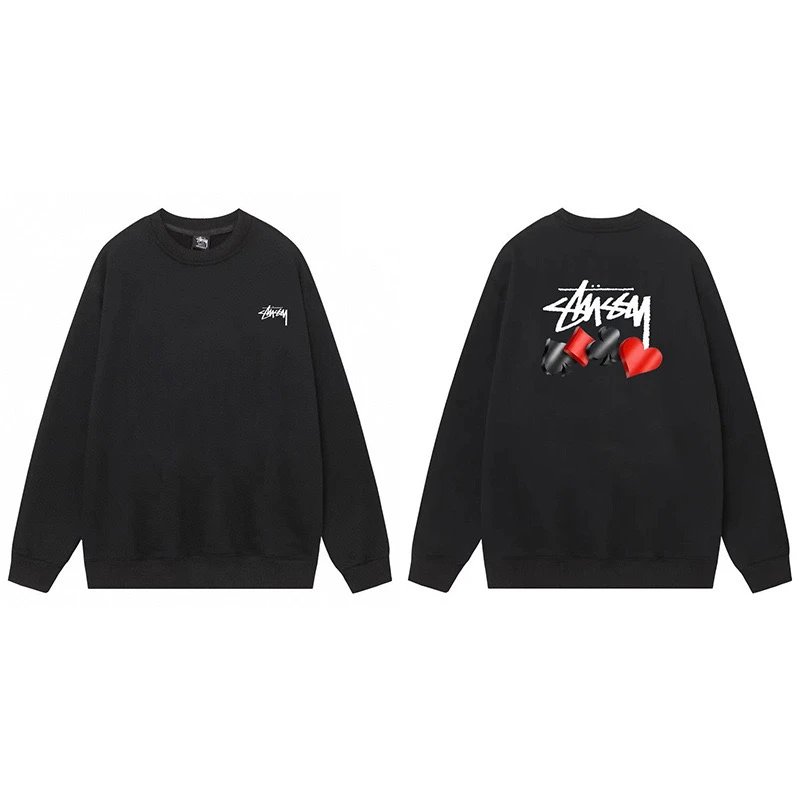 Stussy Card Suits Crewneck Sweatshirt Black