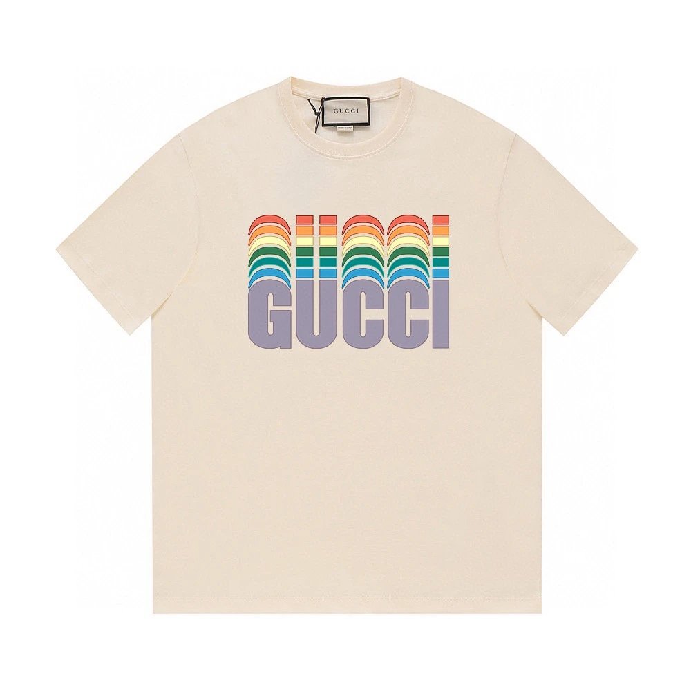 Gucci Rainbow Retro Logo Tee Cream