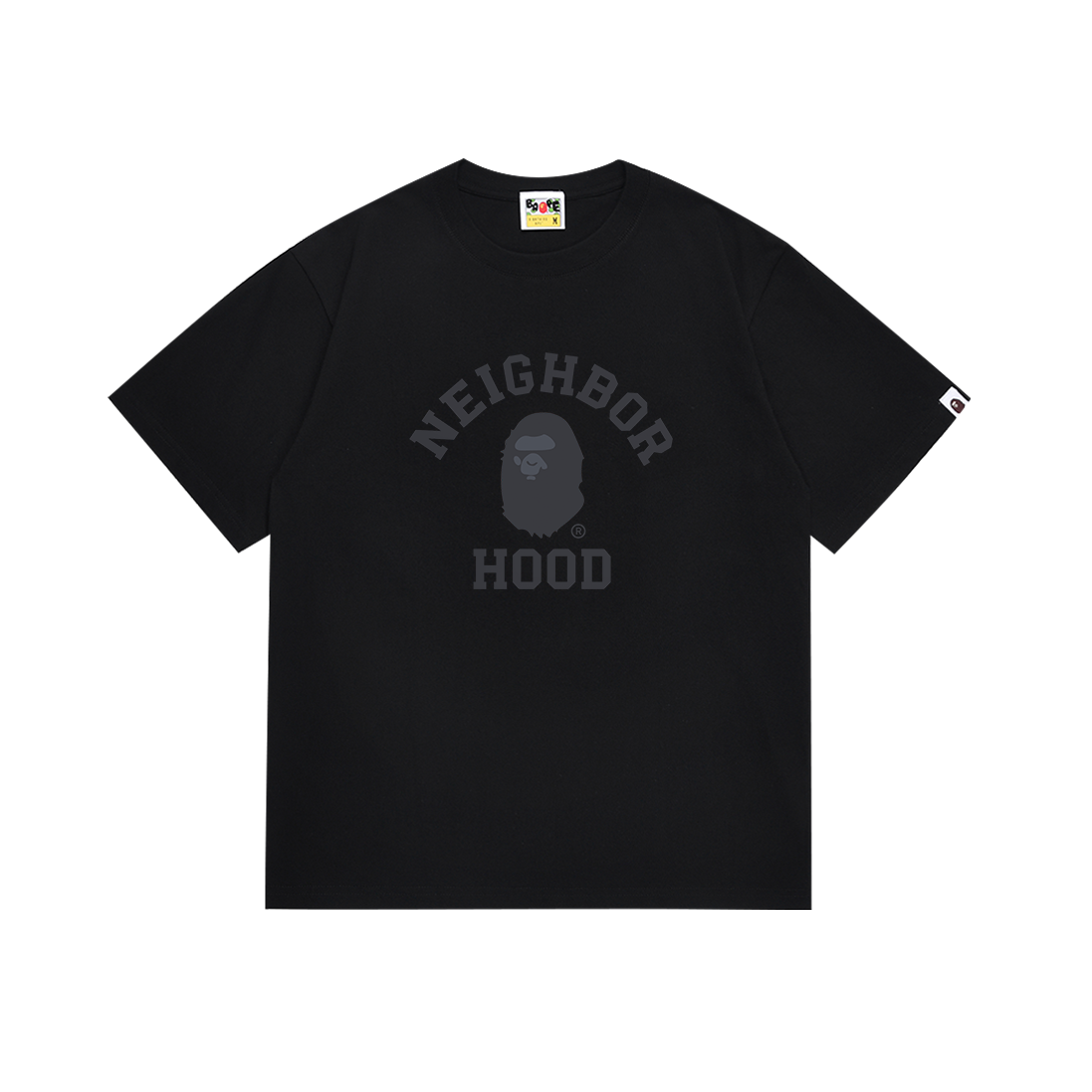 BAPE Neighborhood Ape Head College Tee Black