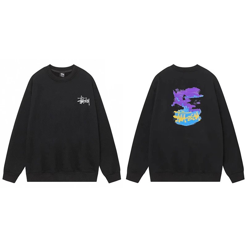 Stussy Graffiti Crewneck Black Purple