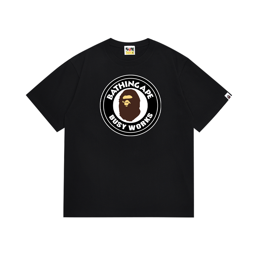 BAPE Busy Works Circle Logo Tee Black