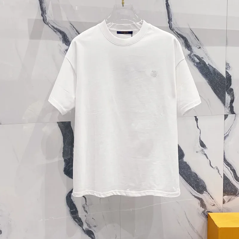 Louis Vuitton Clean LV Logo Embossed Tee White
