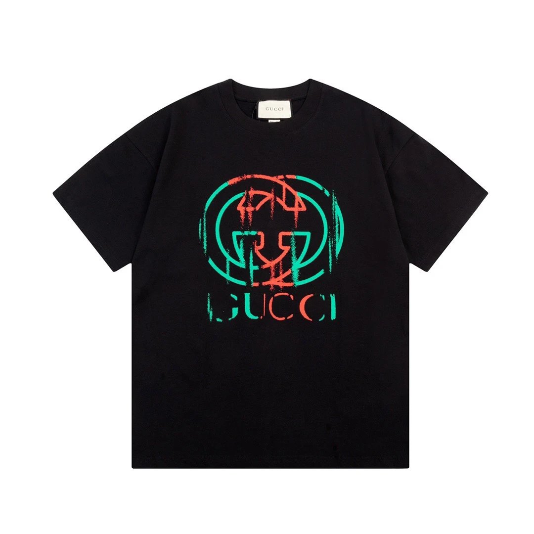 Gucci Graffiti GG Logo Tee Black