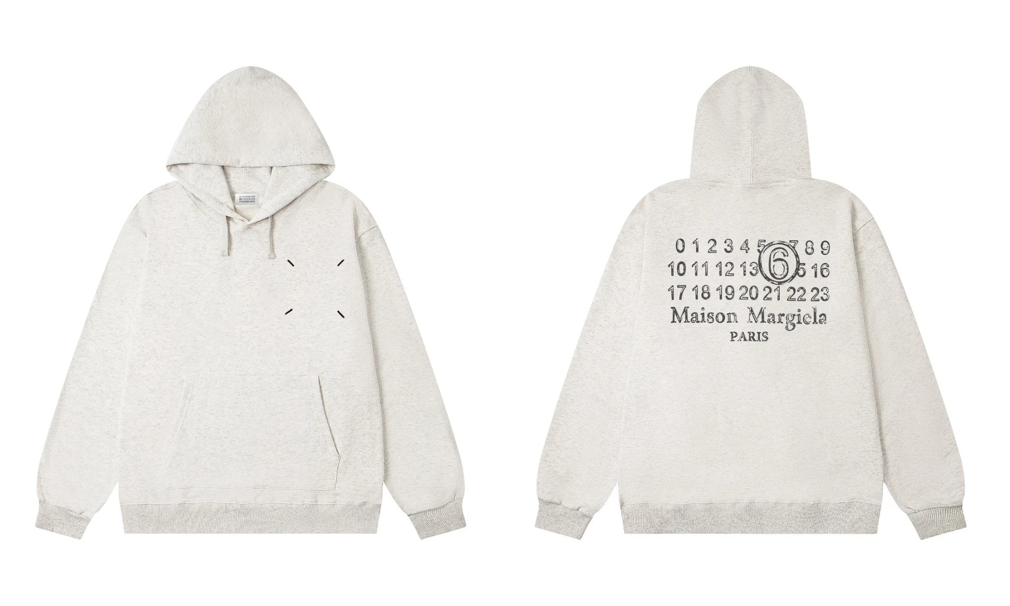 Maison Margiela Four Stitch Back Logo Hoodie Cream