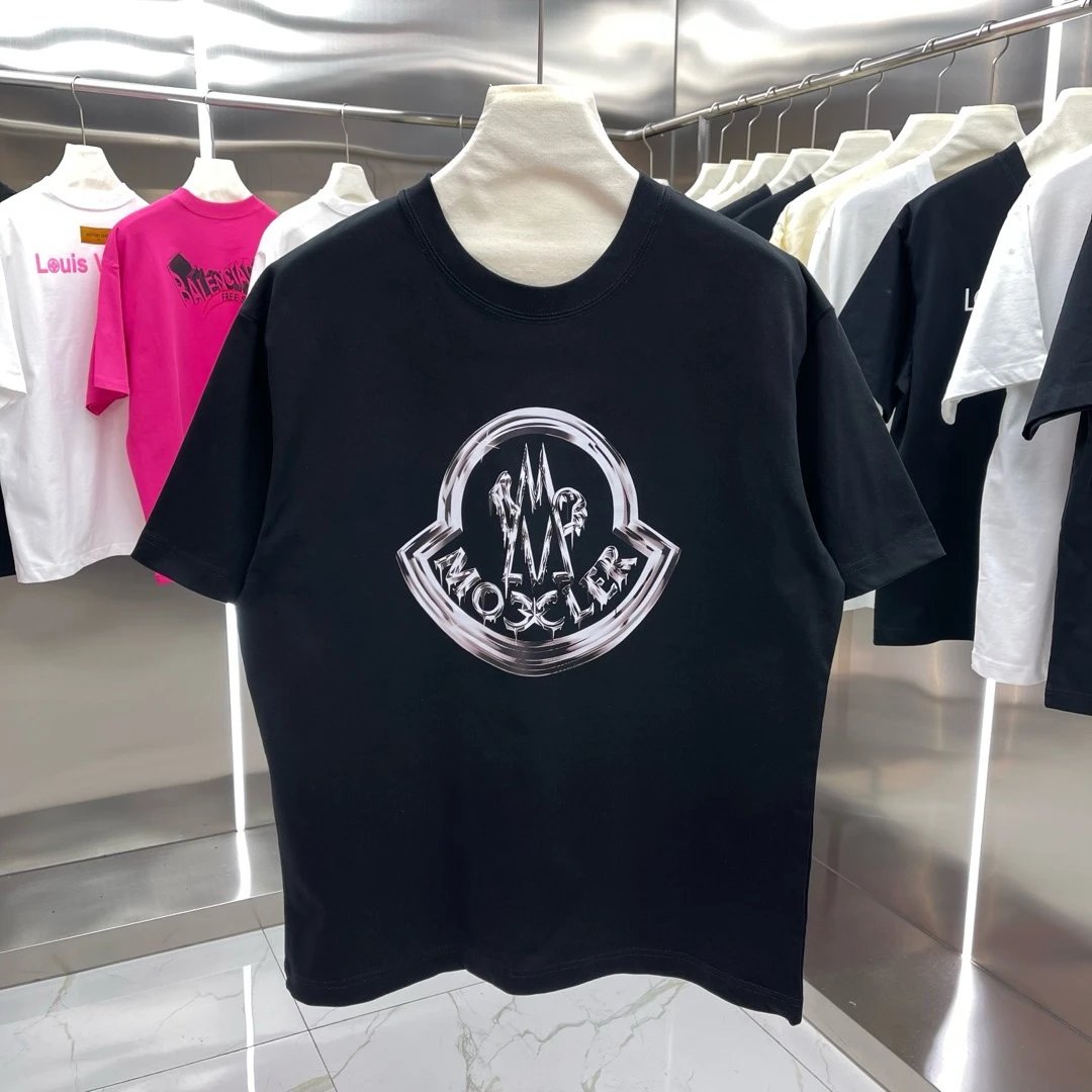 Moncler Chrome Logo Tee Black