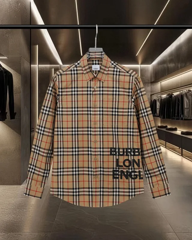 Burberry Shirts Long-sleeve plaid button-up shirt product detail image 8