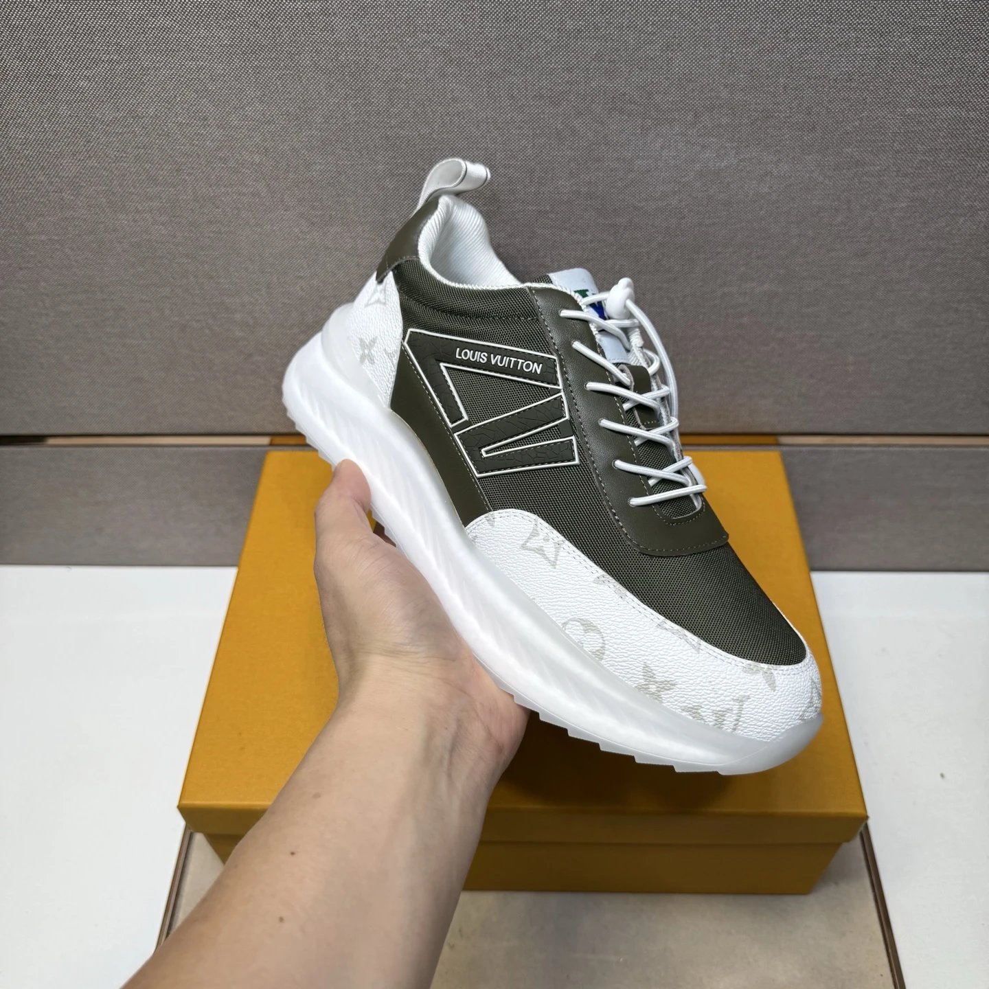 Louis Vuitton Run Away Sneaker Olive White Monogram
