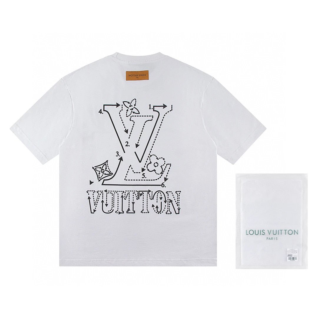 Louis Vuitton LV Connect-the-Dots Logo Tee White Black