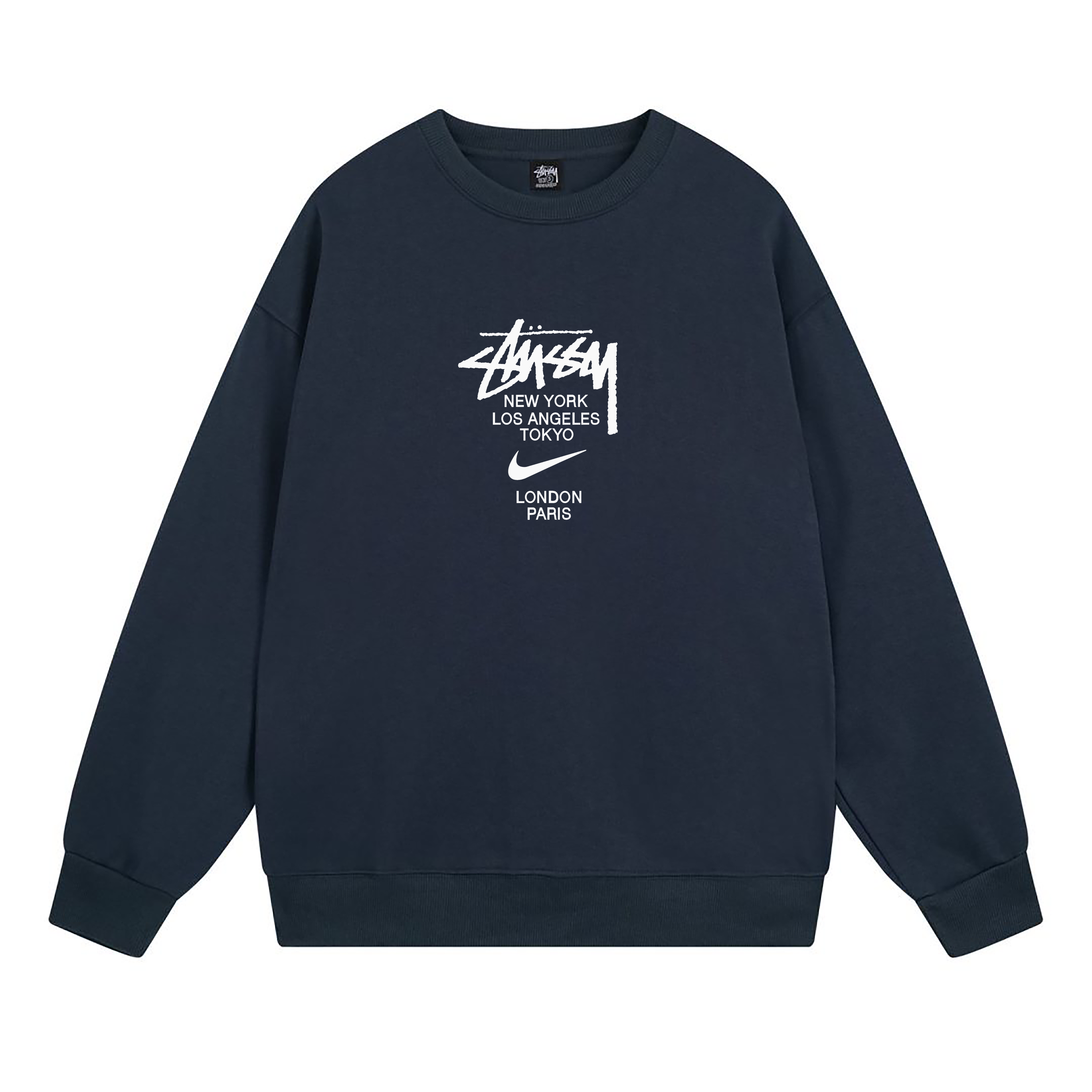 Nike x Stussy Swoosh Logo White Hoodie - 4