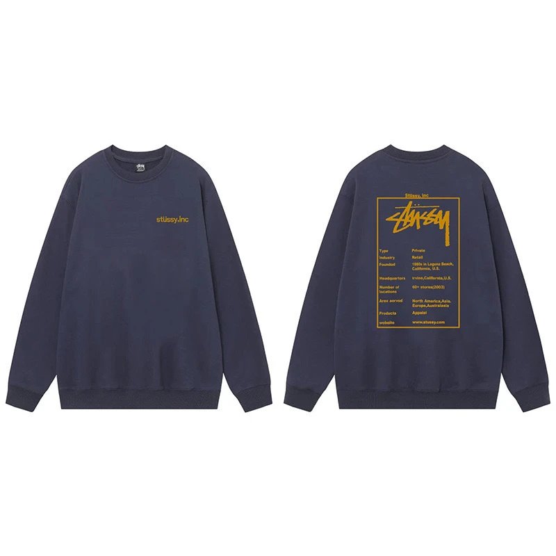 Stussy Inc. Graphic Sweatshirt Navy
