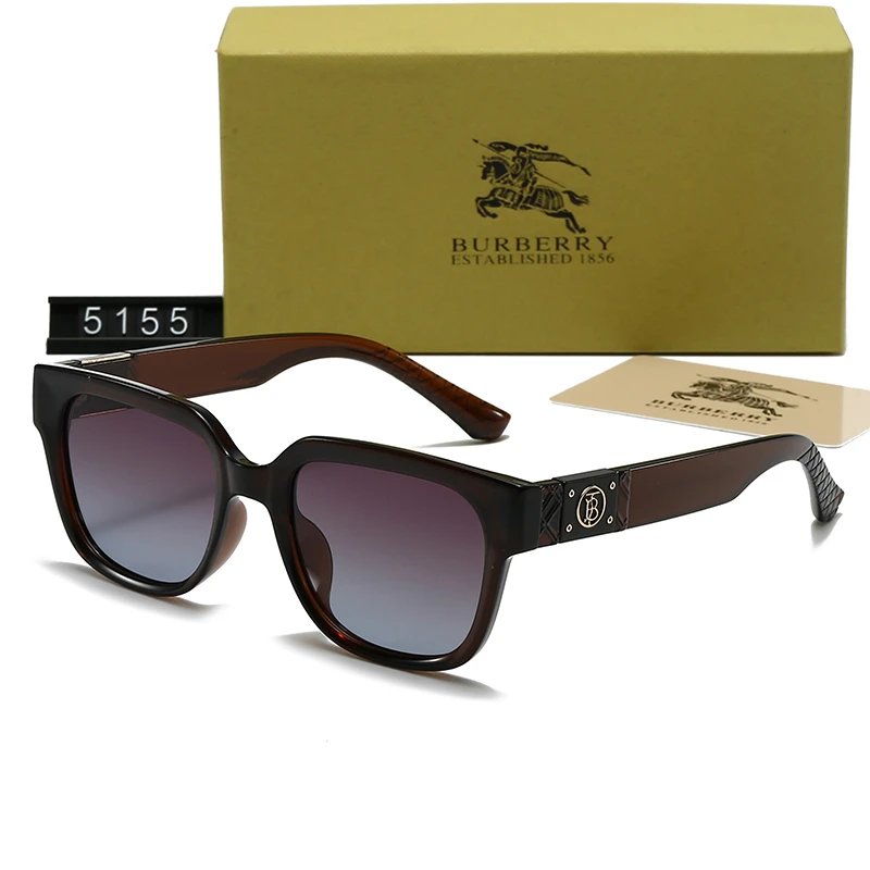 Burberry BE3100 Rimless Square Sunglasses Silver Frame Blue Gradient Lens