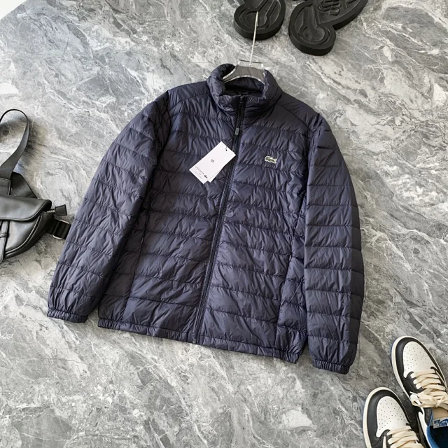 Lacoste Down Jackets Quilted stand-collar zip jacket with crocodile chest logo product detail image 3