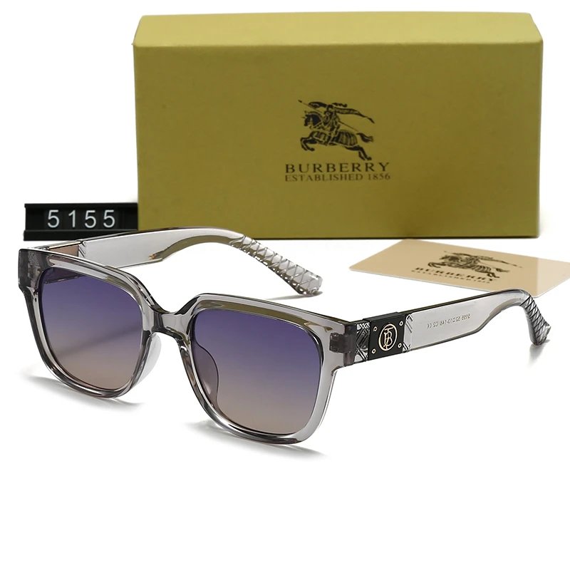 Burberry BE3100 Rimless Square Sunglasses Gold Frame Grey Gradient Lens