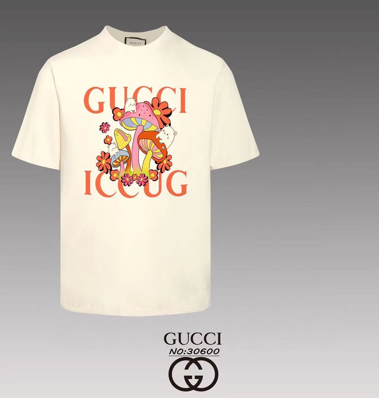 Gucci Mushroom Graphic Tee White