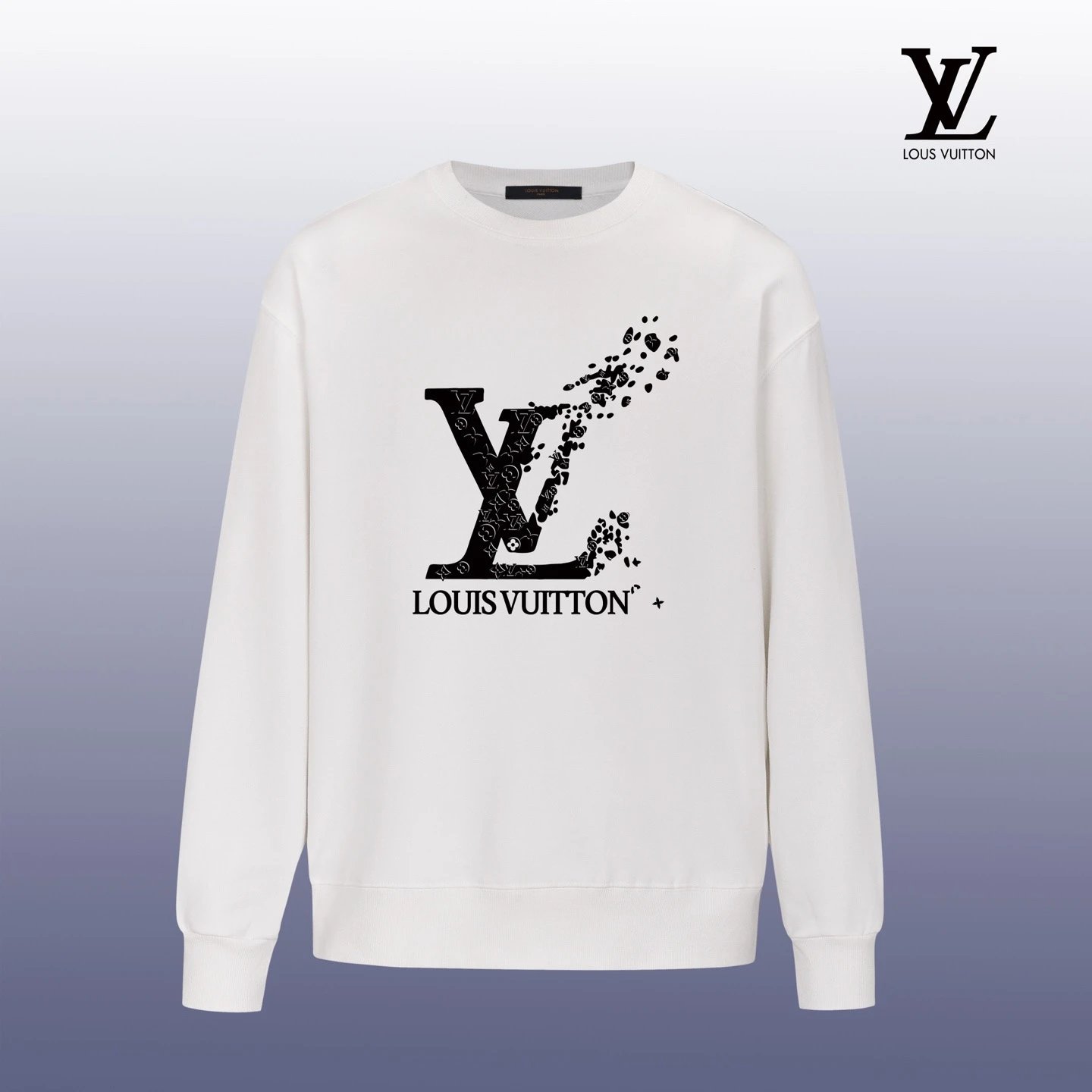 Louis Vuitton Tie-Dye LV Logo Black Sweatshirt Sweater - 4