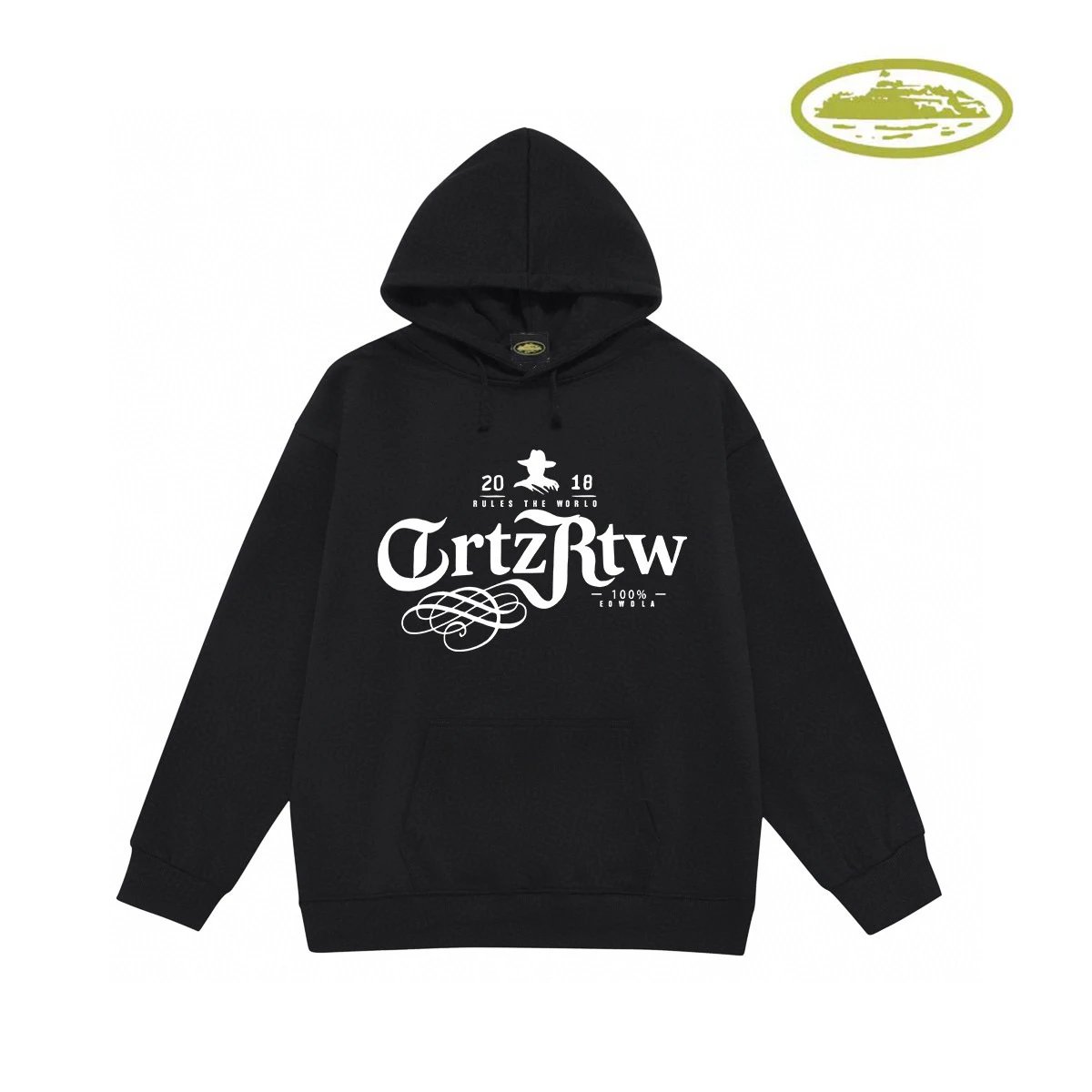 Corteiz CRTZ Arch Logo Black Hoodie - 10